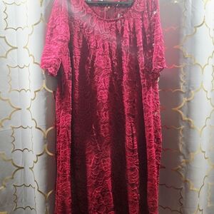 Tiana B. Vibrant Red Lace Dress